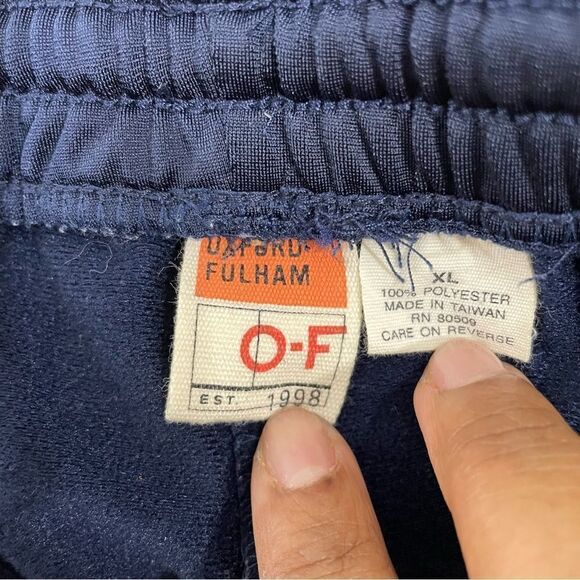 Oxford Fulham Double Stripe Track Pants Men XL Navy Pintuck Pullon Drawstring - Picture 5 of 13